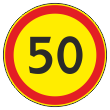 Дорожный знак 3.24 «Ограничение максимальной скорости» (временный) (металл 0,8 мм, IV типоразмер: диаметр 1200 мм, С/О пленка: тип В алмазная)